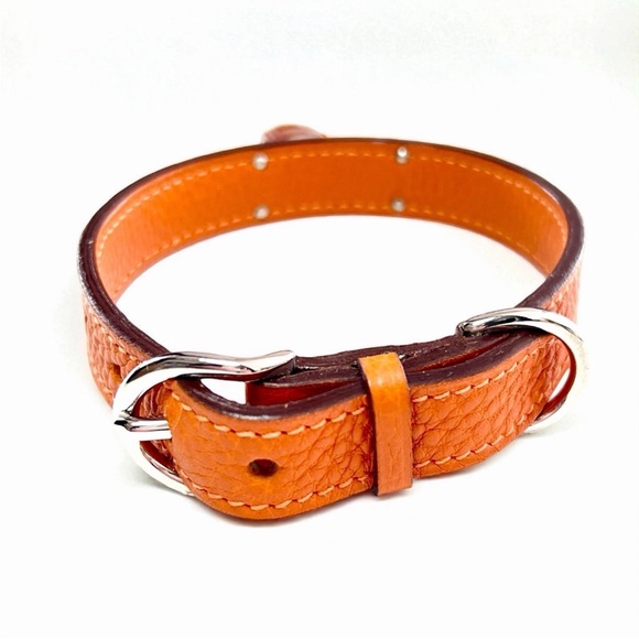 Hermes Orange Pet Collar and Leash Set - Picture 4 of 16